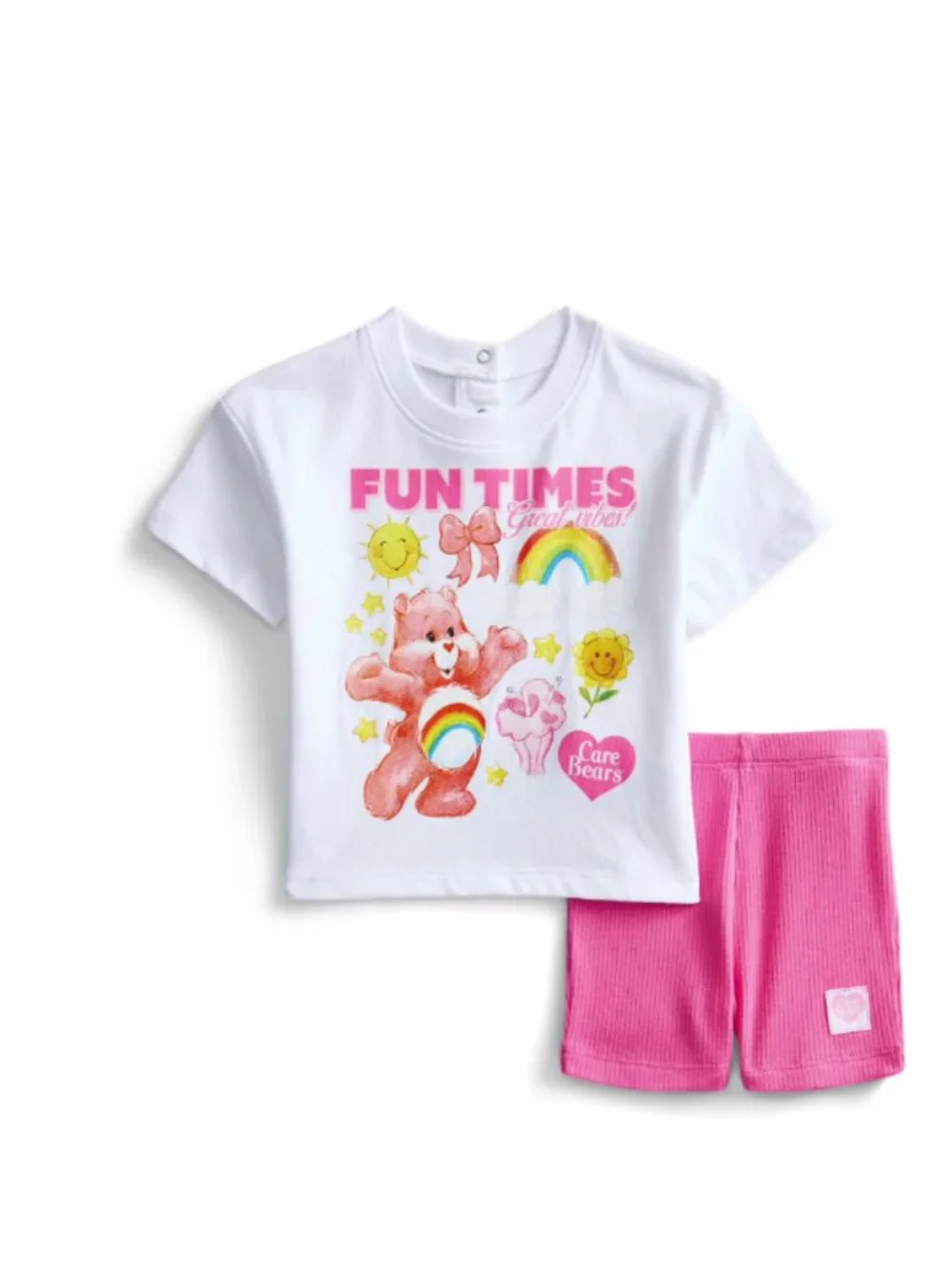 Care Bears Baby Girls Graphic Tee & Bike Shorts Set (3-6M)
